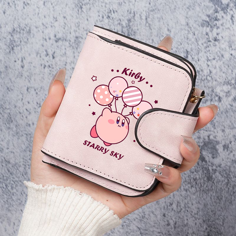 Card Top Loader - Kirbys 짧은 지갑 여성 접이식 지갑